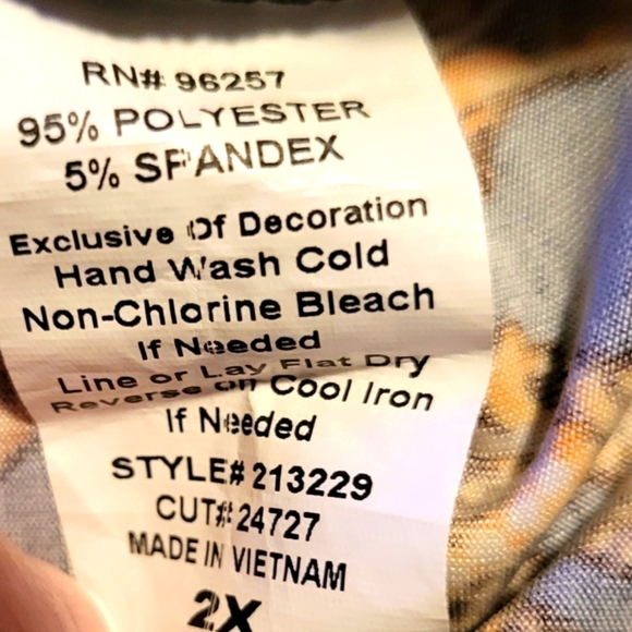 PerSeption Woman multicolored short sleeve blouse 2X - Picture 7 of 8